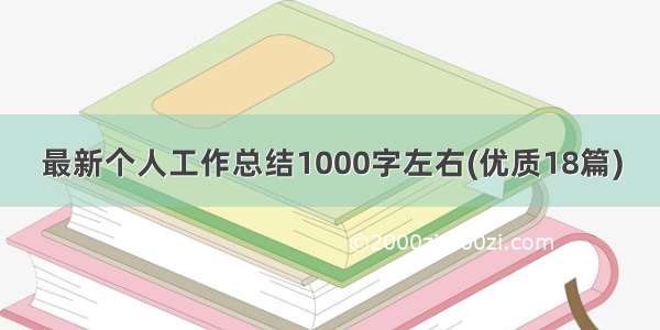 最新个人工作总结1000字左右(优质18篇)