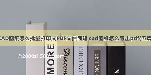 CAD图纸怎么批量打印成PDF文件简短 cad图纸怎么导出pdf(五篇)