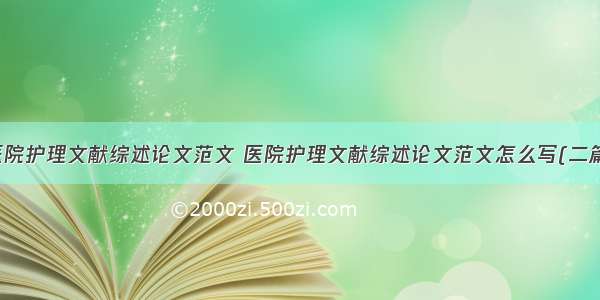 医院护理文献综述论文范文 医院护理文献综述论文范文怎么写(二篇)