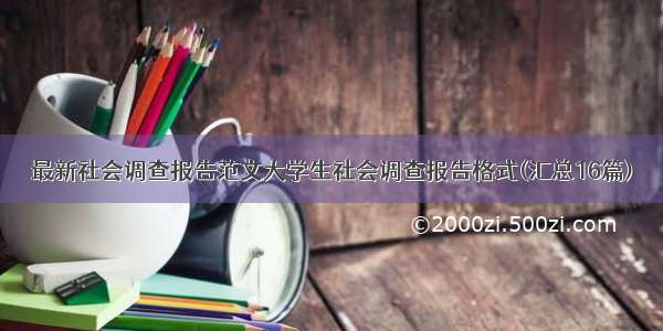 最新社会调查报告范文大学生社会调查报告格式(汇总16篇)