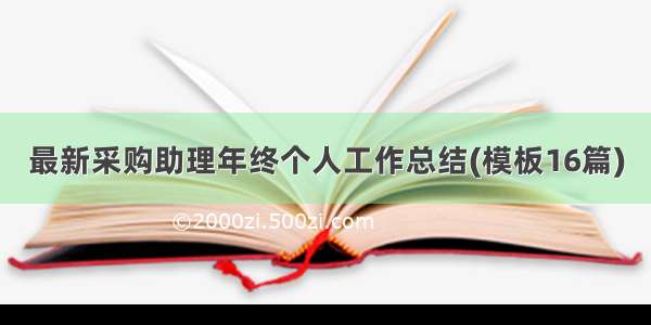 最新采购助理年终个人工作总结(模板16篇)