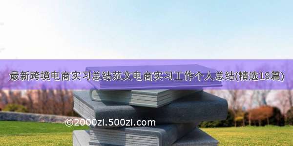 最新跨境电商实习总结范文电商实习工作个人总结(精选19篇)