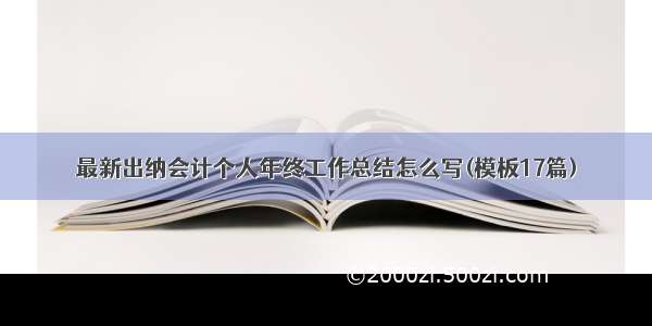 最新出纳会计个人年终工作总结怎么写(模板17篇)