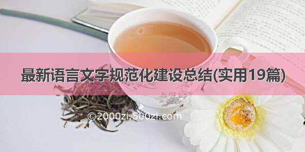 最新语言文字规范化建设总结(实用19篇)