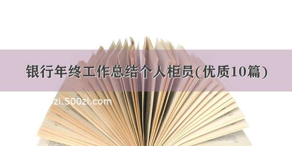 银行年终工作总结个人柜员(优质10篇)