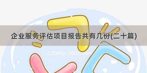 企业服务评估项目报告共有几份(二十篇)