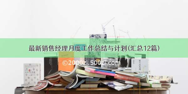 最新销售经理月度工作总结与计划(汇总12篇)