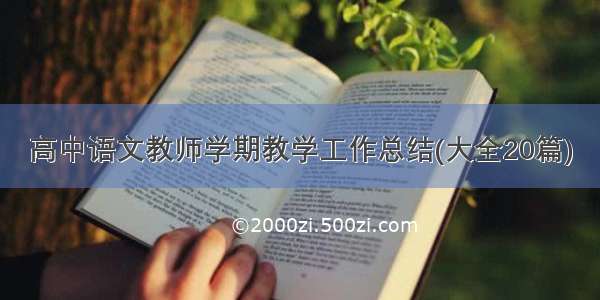 高中语文教师学期教学工作总结(大全20篇)