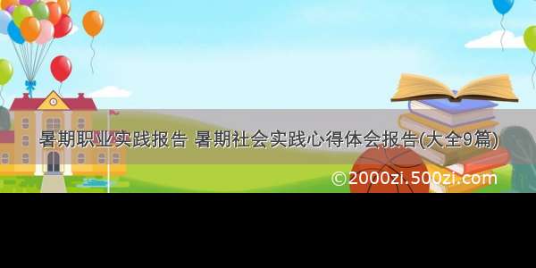 暑期职业实践报告 暑期社会实践心得体会报告(大全9篇)