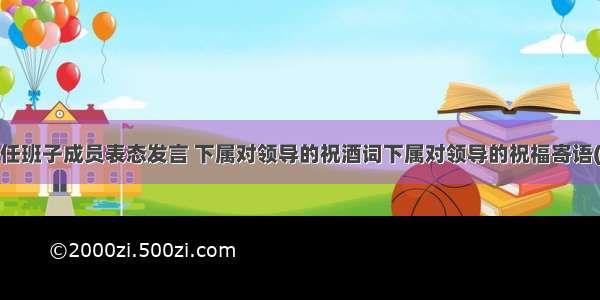 新领导上任班子成员表态发言 下属对领导的祝酒词下属对领导的祝福寄语(优质9篇)