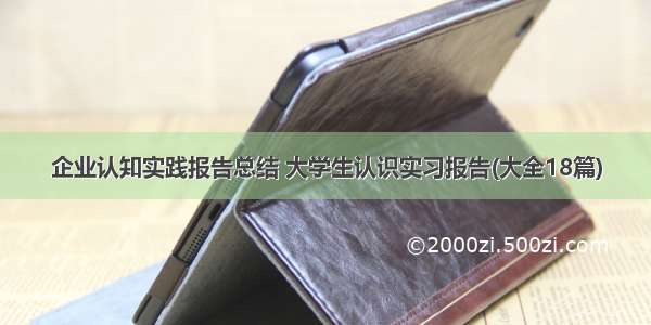 企业认知实践报告总结 大学生认识实习报告(大全18篇)