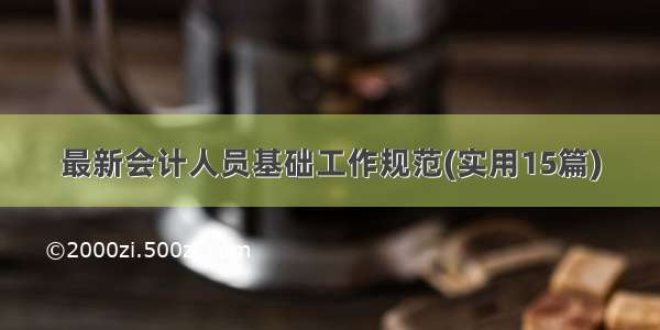 最新会计人员基础工作规范(实用15篇)