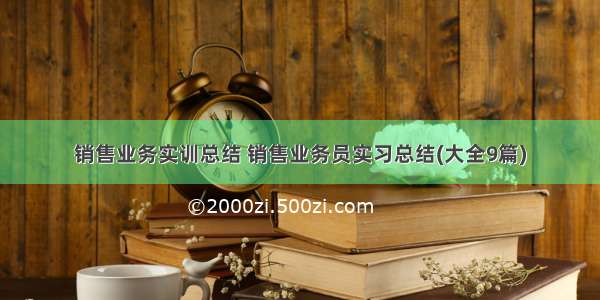 销售业务实训总结 销售业务员实习总结(大全9篇)