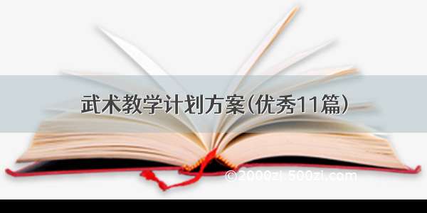 武术教学计划方案(优秀11篇)