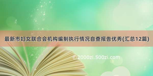 最新市妇女联合会机构编制执行情况自查报告优秀(汇总12篇)