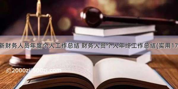 最新财务人员年度个人工作总结 财务人员个人年终工作总结(实用17篇)