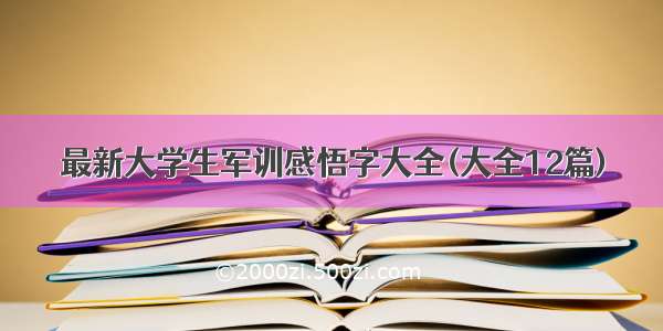 最新大学生军训感悟字大全(大全12篇)