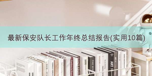 最新保安队长工作年终总结报告(实用10篇)