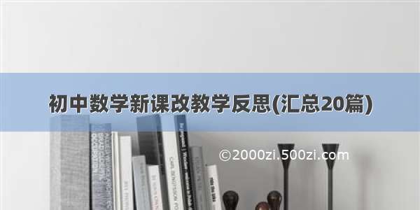 初中数学新课改教学反思(汇总20篇)