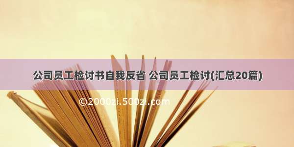 公司员工检讨书自我反省 公司员工检讨(汇总20篇)