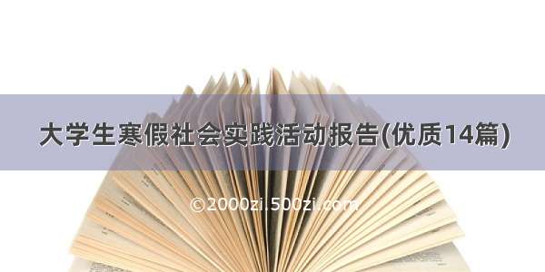 大学生寒假社会实践活动报告(优质14篇)