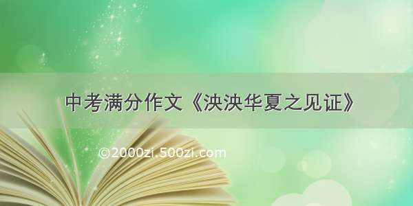 中考满分作文《泱泱华夏之见证》