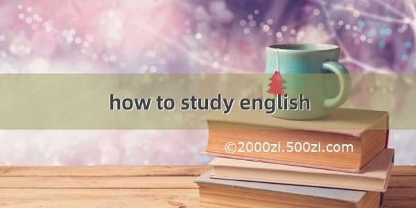 how to study english