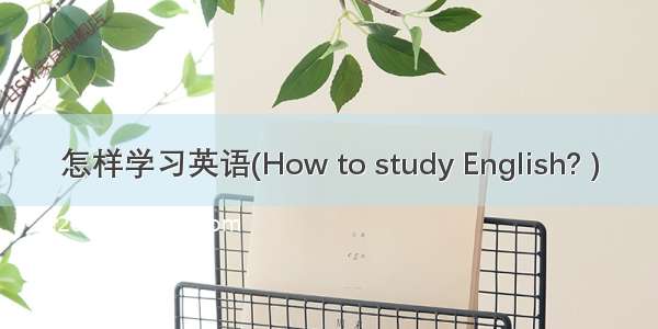 怎样学习英语(How to study English? )