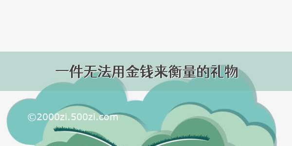 一件无法用金钱来衡量的礼物