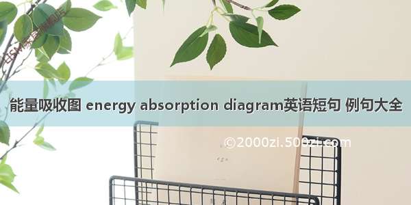 能量吸收图 energy absorption diagram英语短句 例句大全