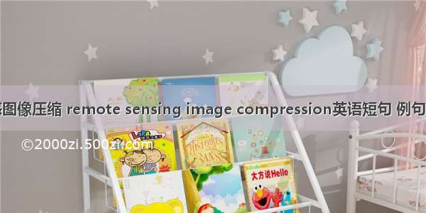 遥感图像压缩 remote sensing image compression英语短句 例句大全