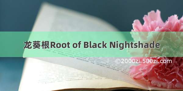 龙葵根Root of Black Nightshade