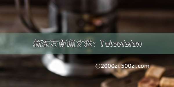 新东方背诵文选：Television