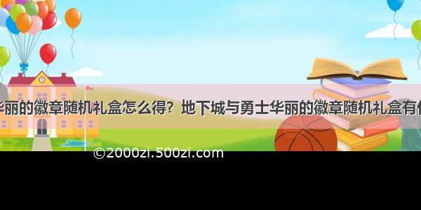 DNF华丽的徽章随机礼盒怎么得？地下城与勇士华丽的徽章随机礼盒有什么用？