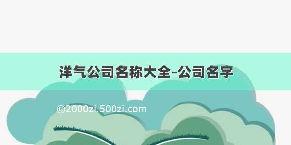 洋气公司名称大全-公司名字