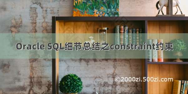 Oracle SQL细节总结之constraint约束