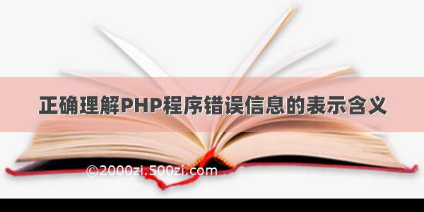 正确理解PHP程序错误信息的表示含义
