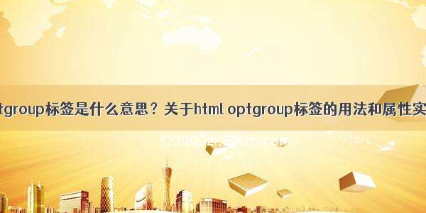 html optgroup标签是什么意思？关于html optgroup标签的用法和属性实例解析