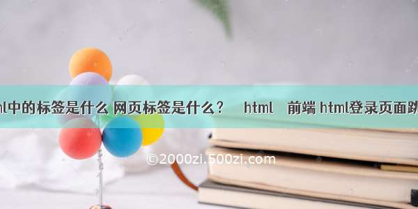 html中的标签是什么 网页标签是什么？ – html – 前端 html登录页面跳转