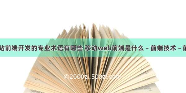 网站前端开发的专业术语有哪些 移动web前端是什么 – 前端技术 – 前端