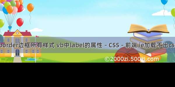 border边框所有样式 vb中label的属性 – CSS – 前端 ie加载不出css