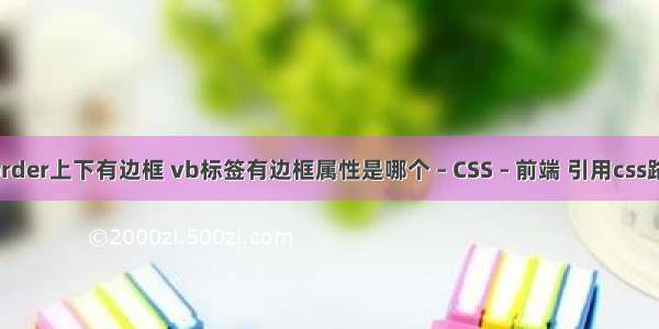 border上下有边框 vb标签有边框属性是哪个 – CSS – 前端 引用css路径