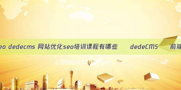 seo dedecms 网站优化seo培训课程有哪些 – dedeCMS – 前端