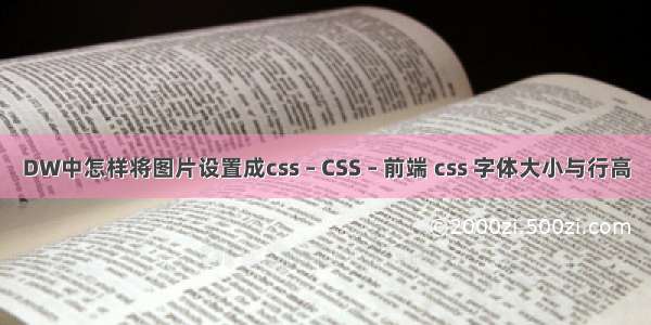 DW中怎样将图片设置成css – CSS – 前端 css 字体大小与行高
