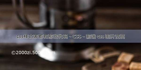 css样式表都有那些代码 – CSS – 前端 css 图片宽高