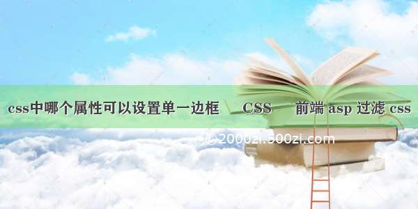 css中哪个属性可以设置单一边框 – CSS – 前端 asp 过滤 css