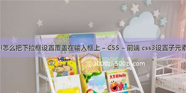 html怎么把下拉框设置覆盖在输入框上 – CSS – 前端 css3设置子元素居中