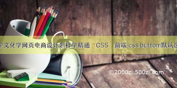 初中文化学网页电商设计怎样学精通 – CSS – 前端 css buttom默认选中