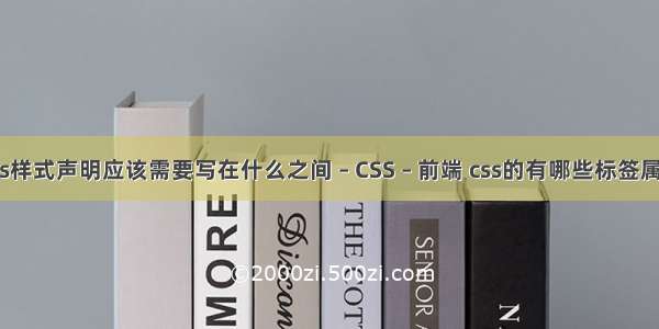 css样式声明应该需要写在什么之间 – CSS – 前端 css的有哪些标签属性