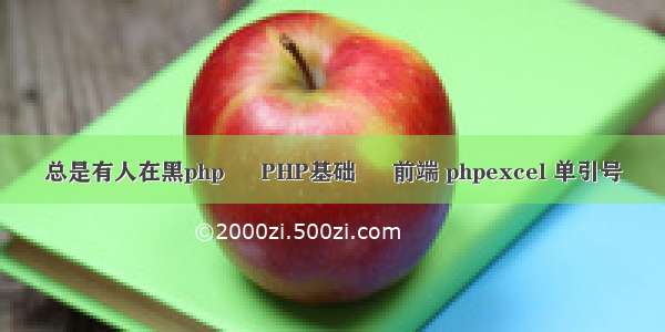 总是有人在黑php – PHP基础 – 前端 phpexcel 单引号